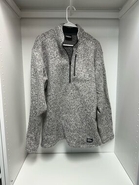 Eddie Bauer Men’s Heather Gray Quarter-Zip Sweater - Large Tall